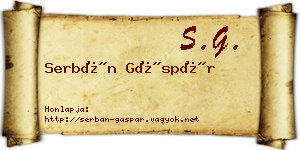Serbán Gáspár névjegykártya